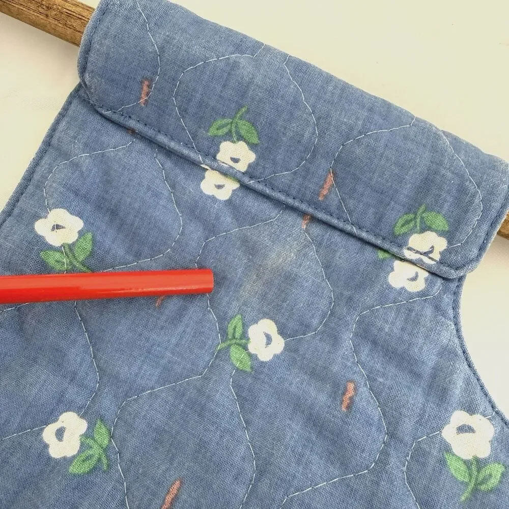 Quilted Potluck Casserole Carrying Case Bag Picnic Food Handmade Blue Large